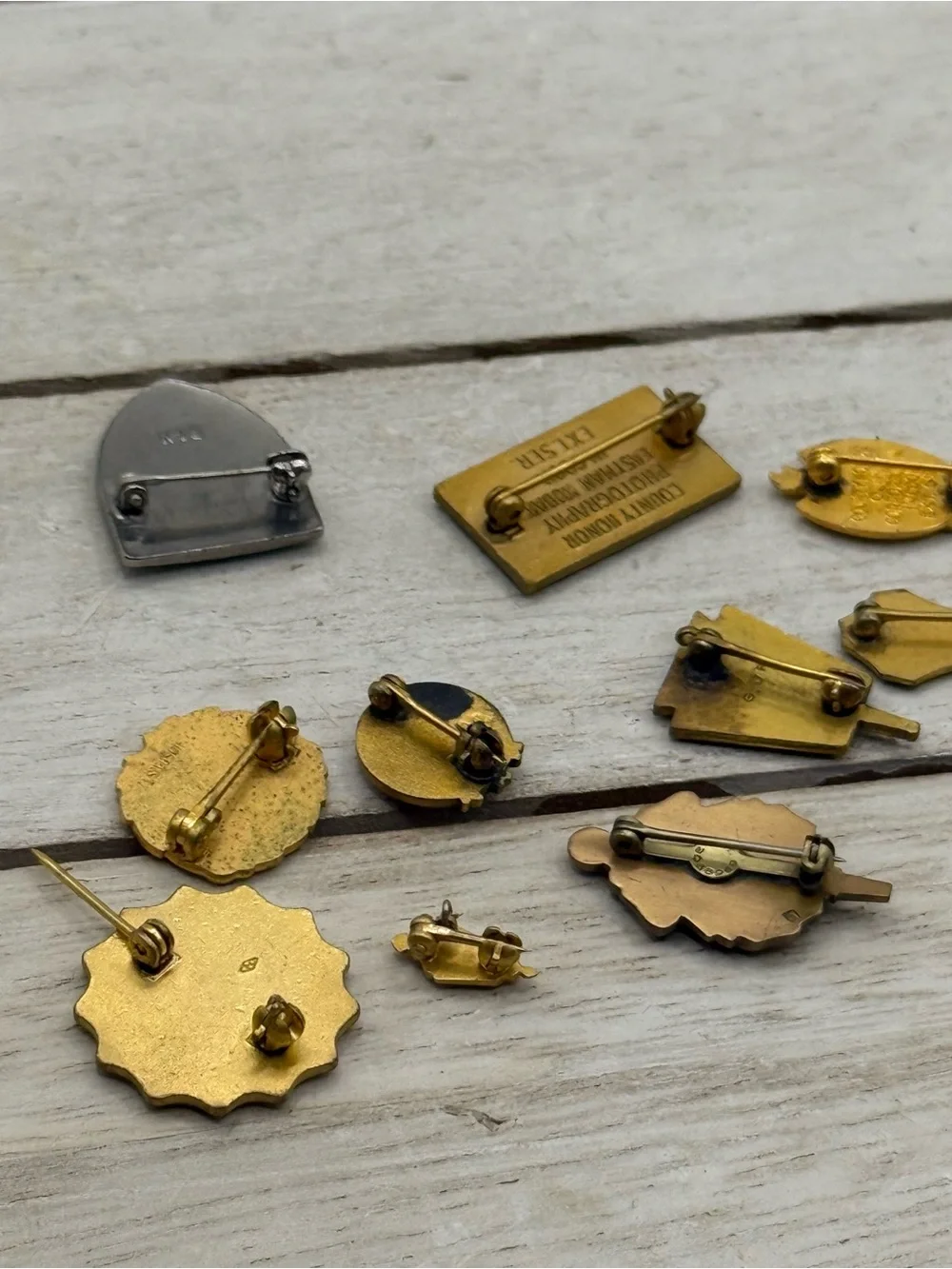Vintage Gold & Blue Lapel Pin Set - Assorted Men Accessories